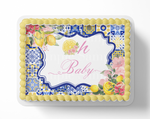 Oh Baby Lemon Mediterranean Tile Baby Shower Cake Topper