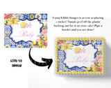 Oh Baby Lemon Mediterranean Tile Baby Shower Cake Topper