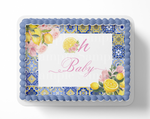 Oh Baby Lemon Mediterranean Tile Baby Shower Cake Topper