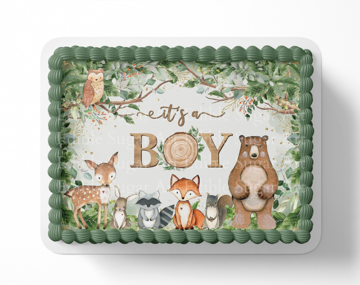 WOODLAND BABY SHOWER Cake Topper