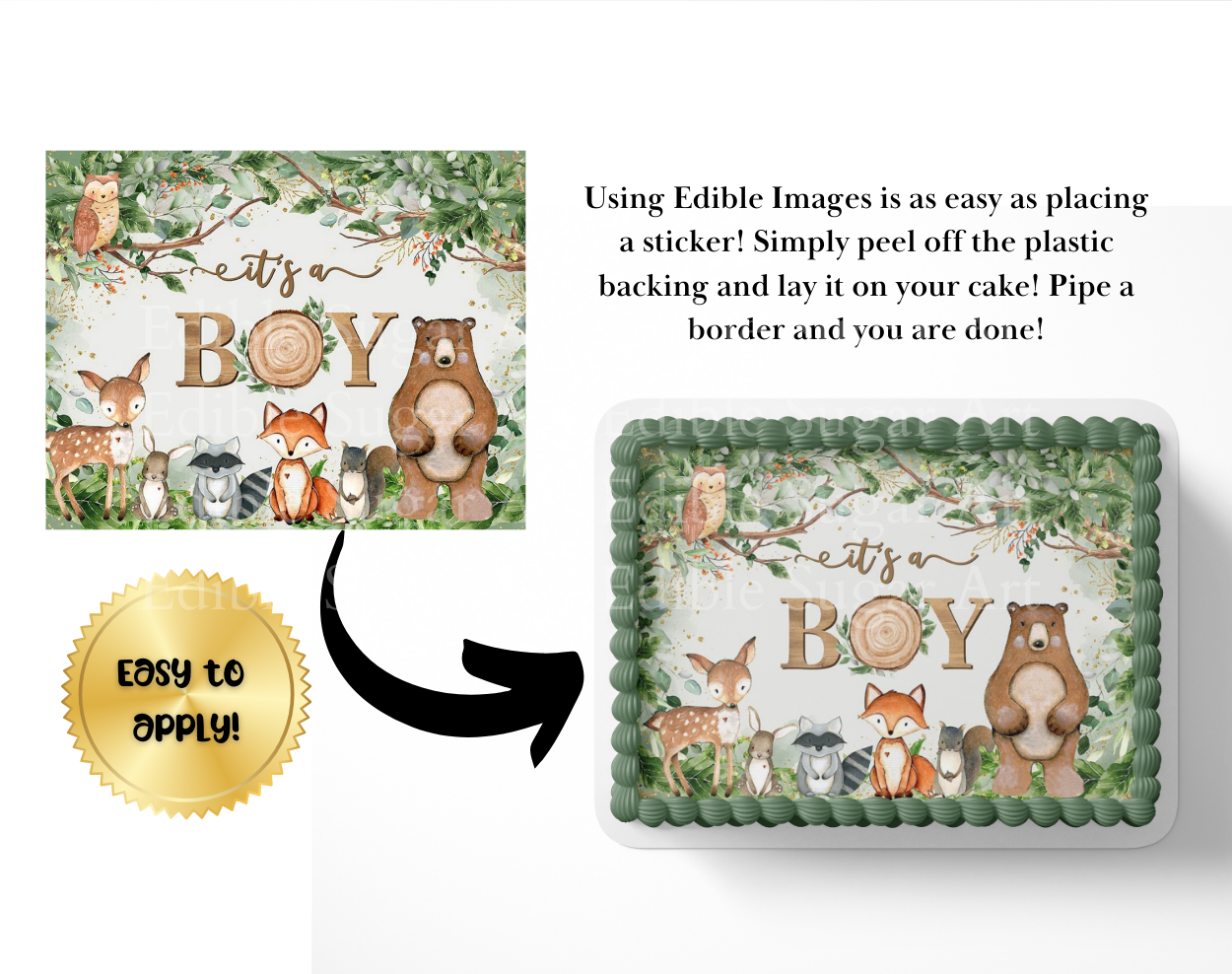 WOODLAND BABY SHOWER Cake Topper
