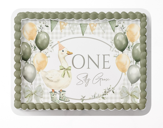 One Silly Goose Birthday Cake Topper