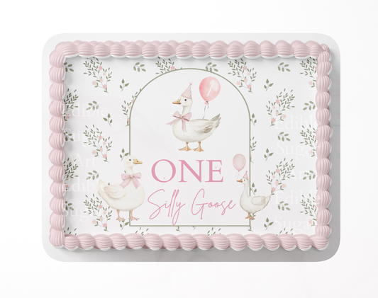 One Silly Goose Birthday Cake Topper