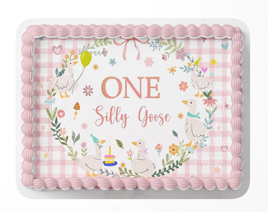 One Silly Goose Birthday Cake Topper