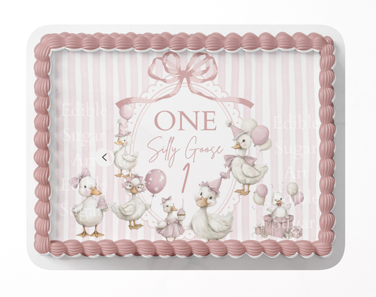 One Silly Goose Birthday Cake Topper