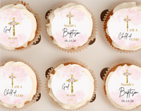 Baptism Cupcake Toppers Edible Baptism Cake Topper Christening Cupcake Topper