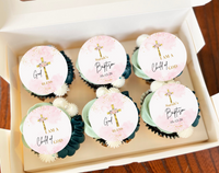 Baptism Cupcake Toppers Edible Baptism Cake Topper Christening Cupcake Topper