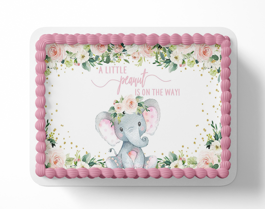 Elephant Baby Shower&nbsp;Sheet Cake Topper Edible Image&nbsp;