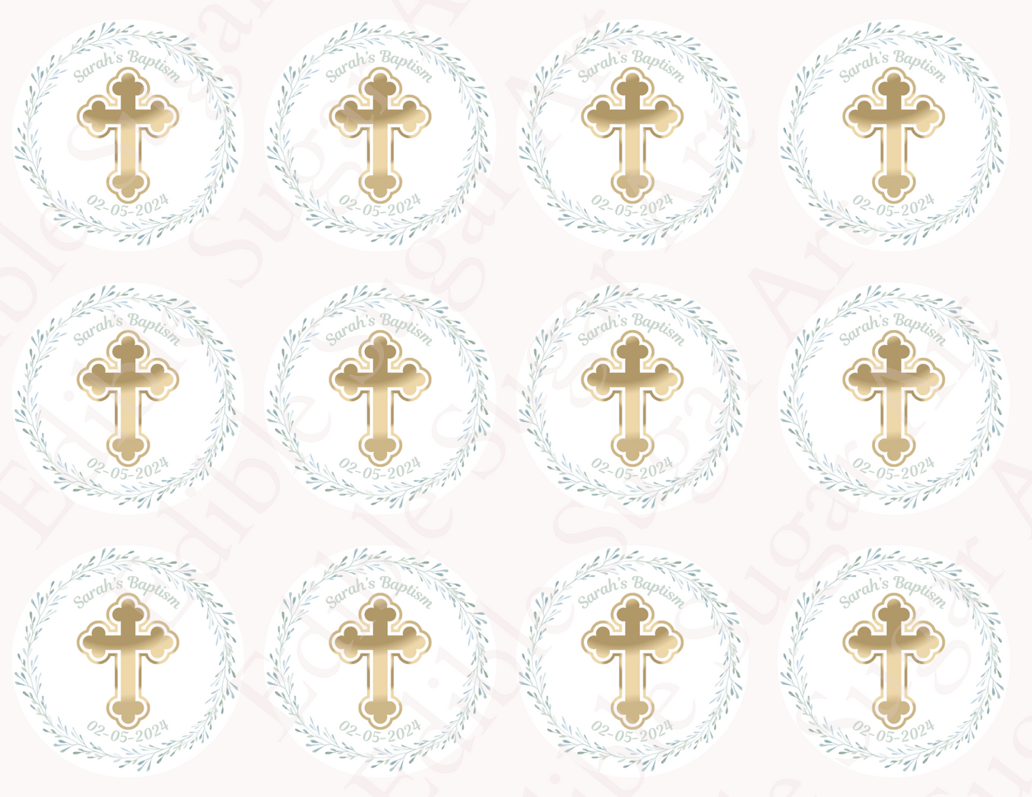 BAPTISM CUPCAKE TOPPERS, CHRISTENING CUPCAKE TOPPERS, FIRST HOLY COMMUNION CUPCAKE TOPPER