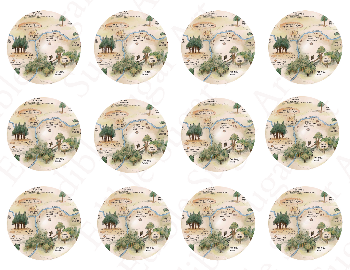 100 Acre woods POOH BEAR CUPCAKE Toppers Baby Shower Cupcake toppers Pooh bear baby shower cake Vintage Pooh bear Cupcake toppers Edible Cupcake toppers
