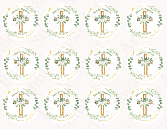 BAPTISM CUPCAKE TOPPERS