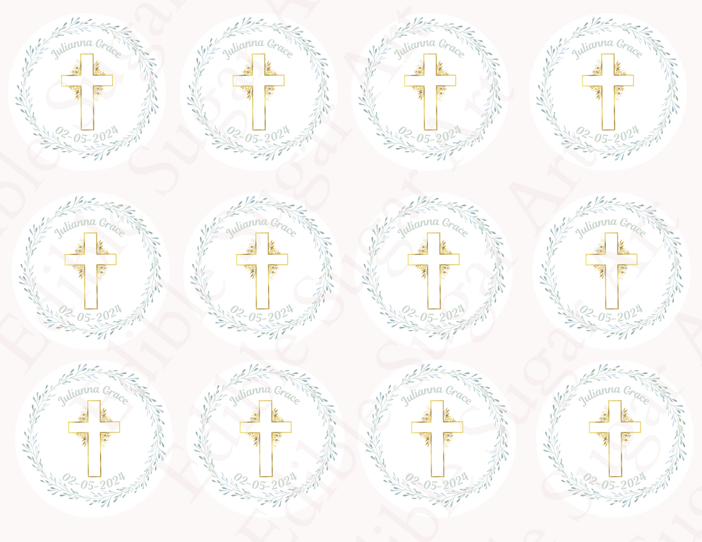 BAPTISM CUPCAKE TOPPERS, CHRISTENING CUPCAKE TOPPERS, FIRST HOLY COMMUNION CUPCAKE TOPPER