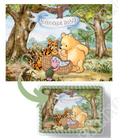 Pooh Bear Baby SHower CAke Topper, Pooh Bear Cake Topper, Sheet Cake decorations