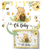 Pooh Bear Baby SHower CAke Topper, Pooh Bear Cake Topper, Sheet Cake decorations