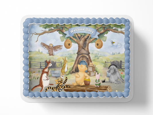 Pooh Bear Baby Shower Cake Topper