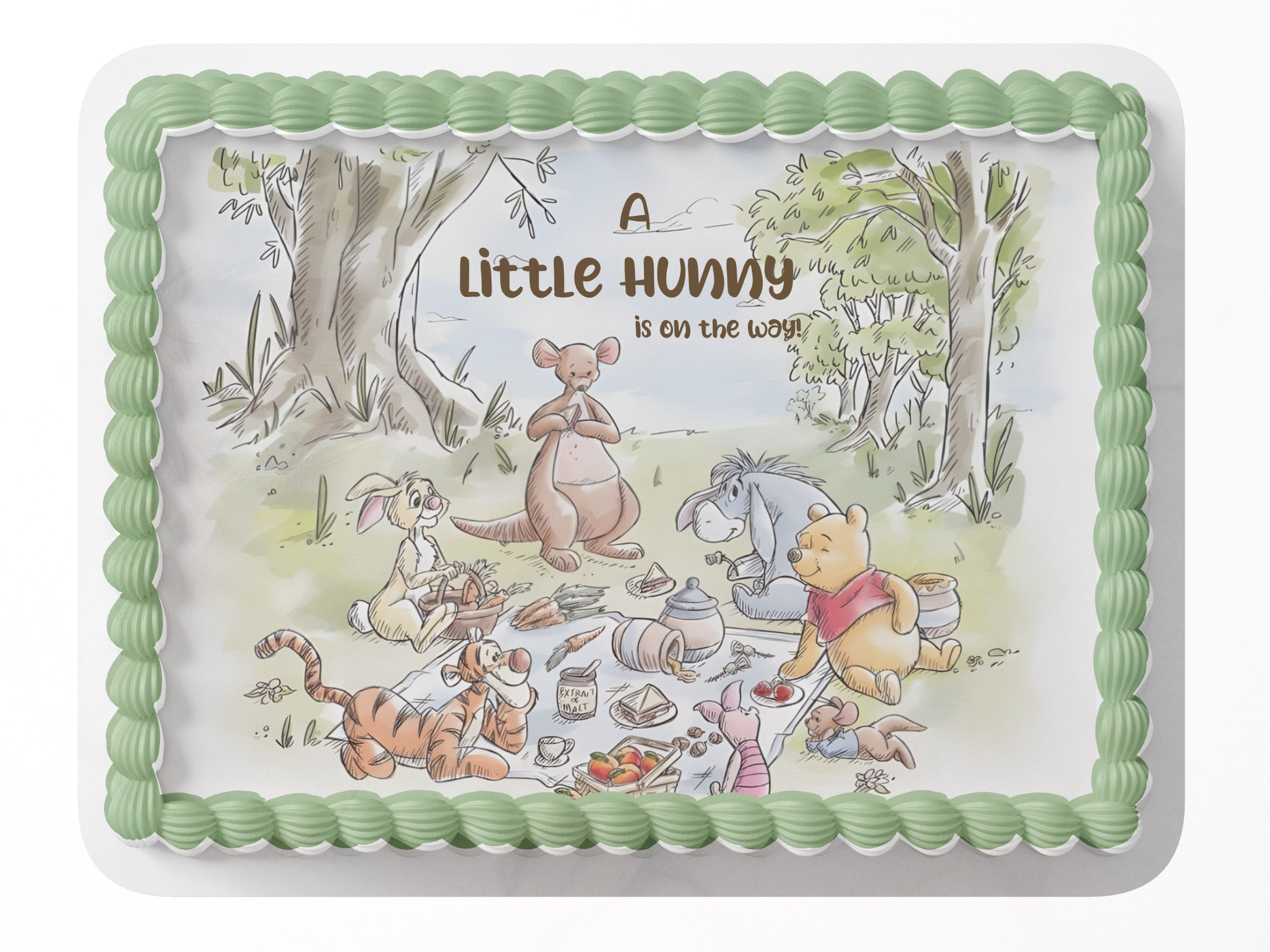 Pooh Bear Baby Shower Cake Topper