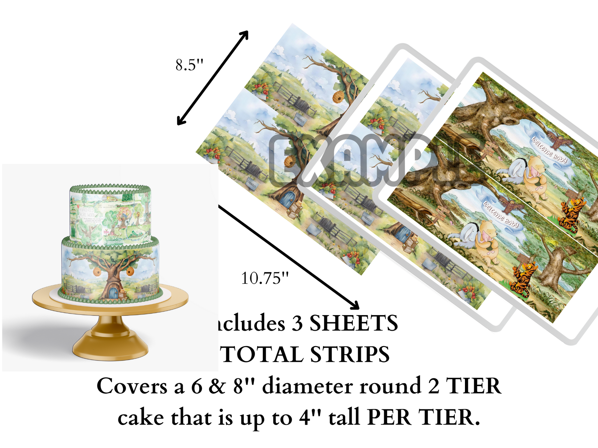 Pooh Bear Baby Shower Cake Topper