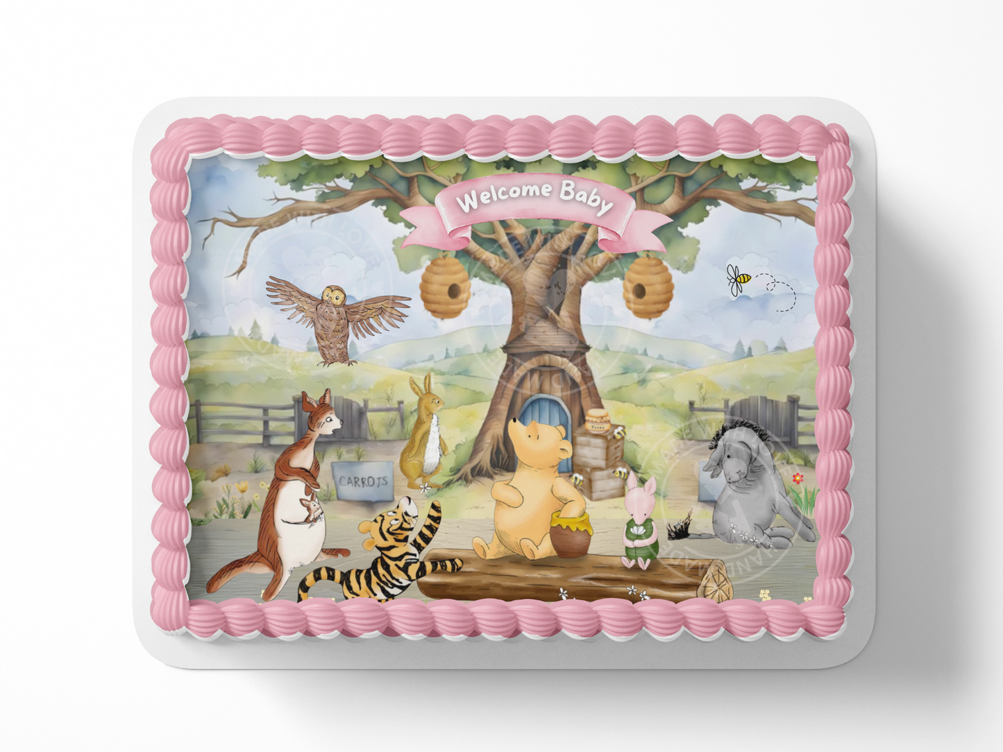 Pooh Bear Baby Shower Cake Topper
