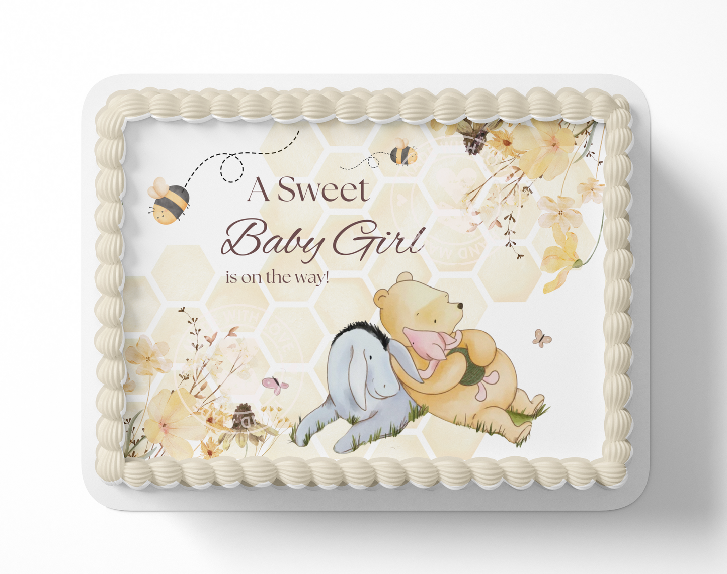 Pooh Bear Baby Shower Cake Topper 