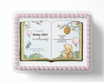 Pooh Bear Baby Shower cake topper, Pooh Baer cake topper, A sweet baby girl is on her way