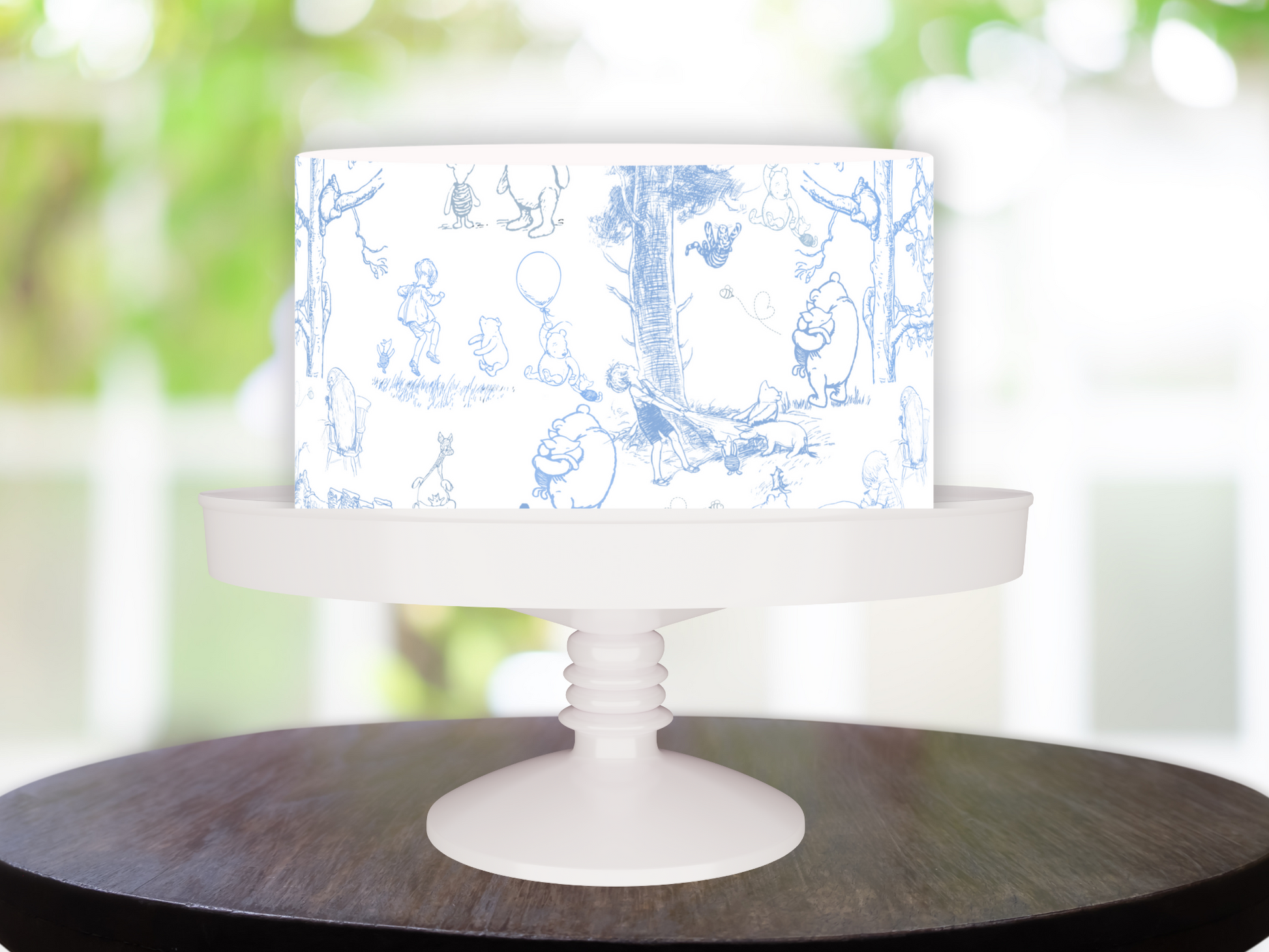 Pooh bear Toile baby SHower Cake topper