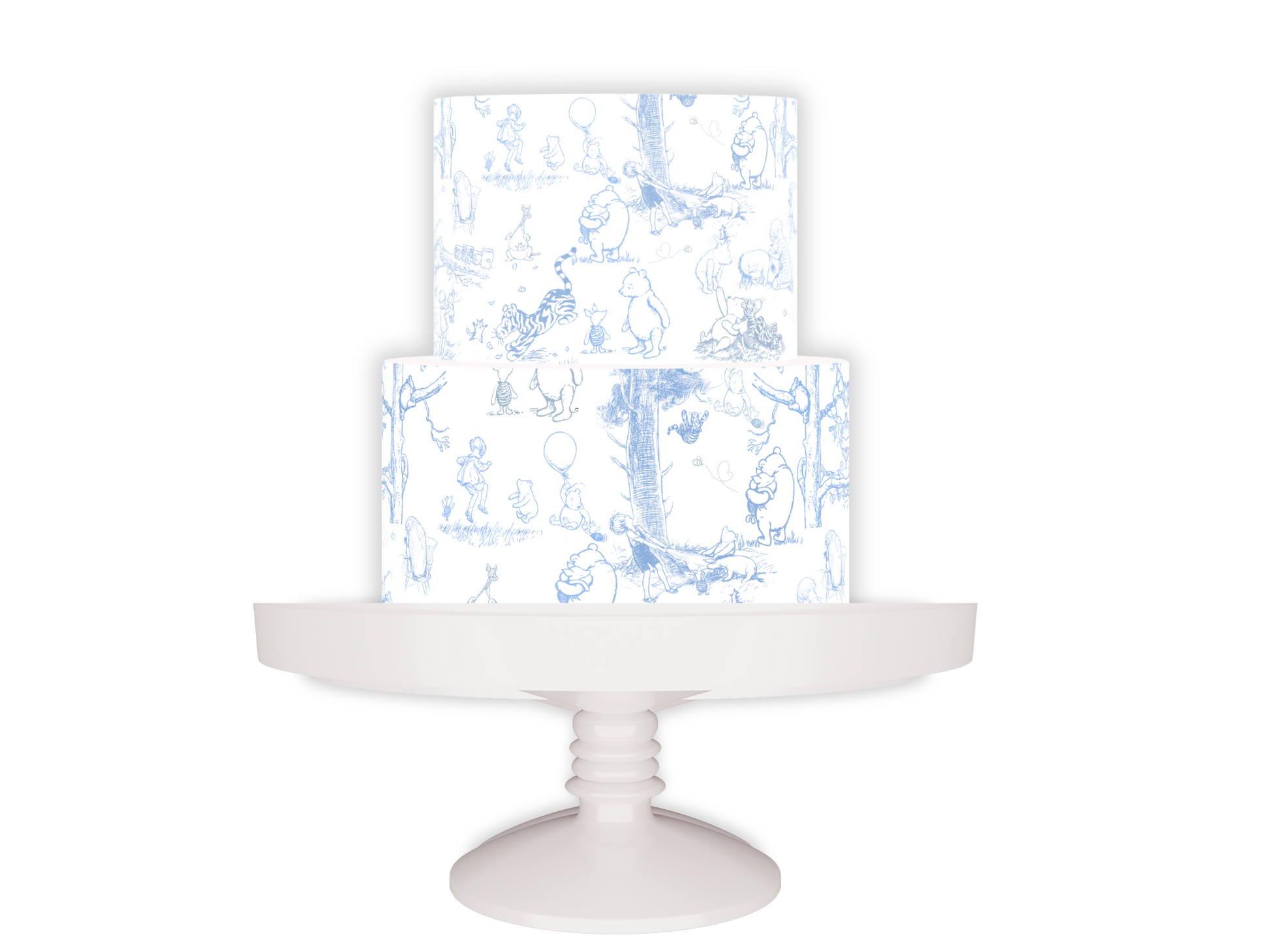 Pooh bear Toile baby SHower Cake topper