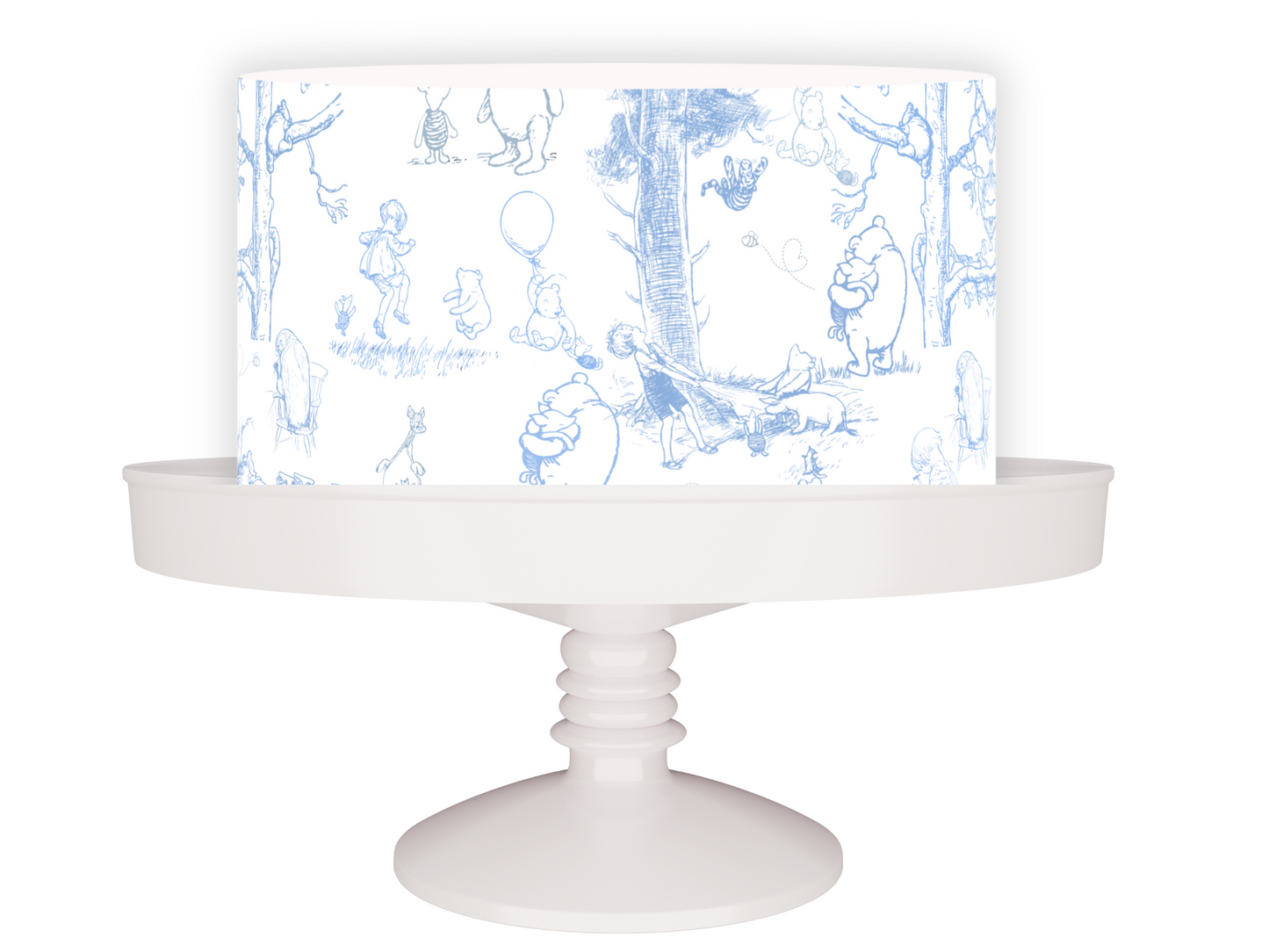 Pooh bear Toile baby SHower Cake topper