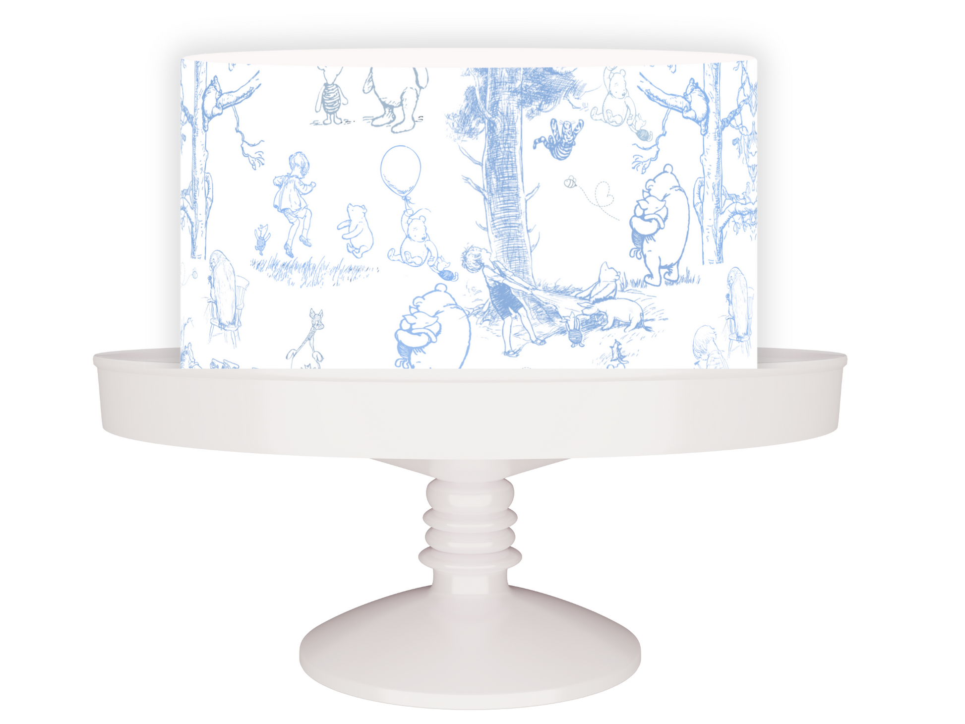 Pooh bear Toile baby SHower Cake topper