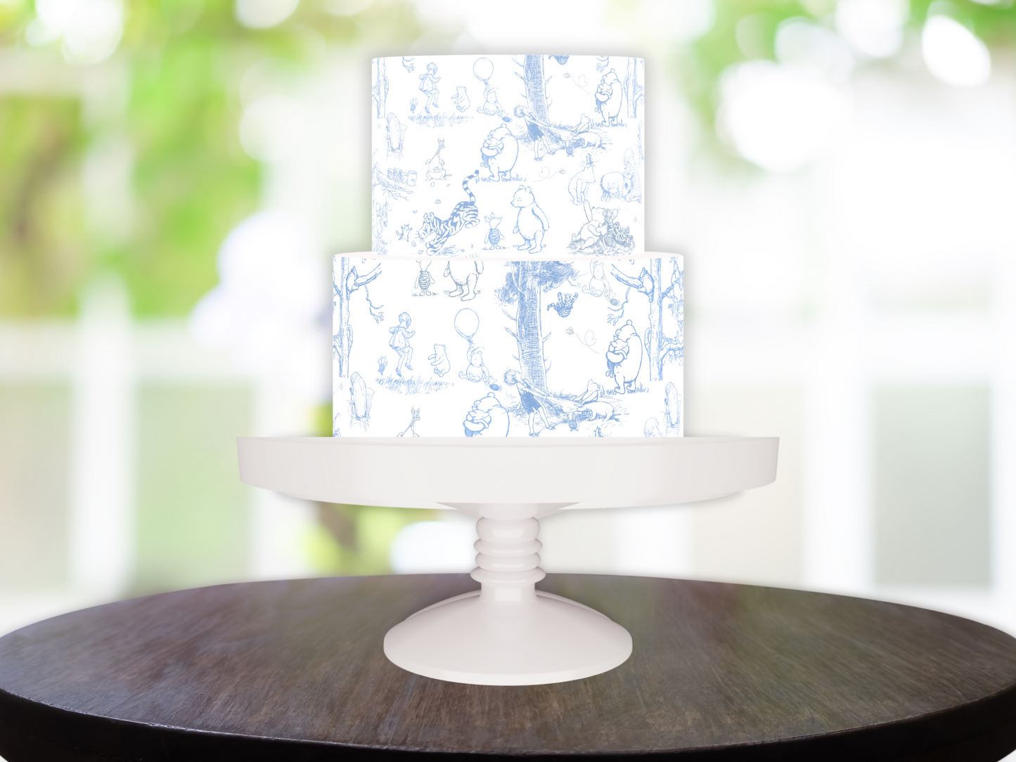 Pooh bear Toile baby SHower Cake topper