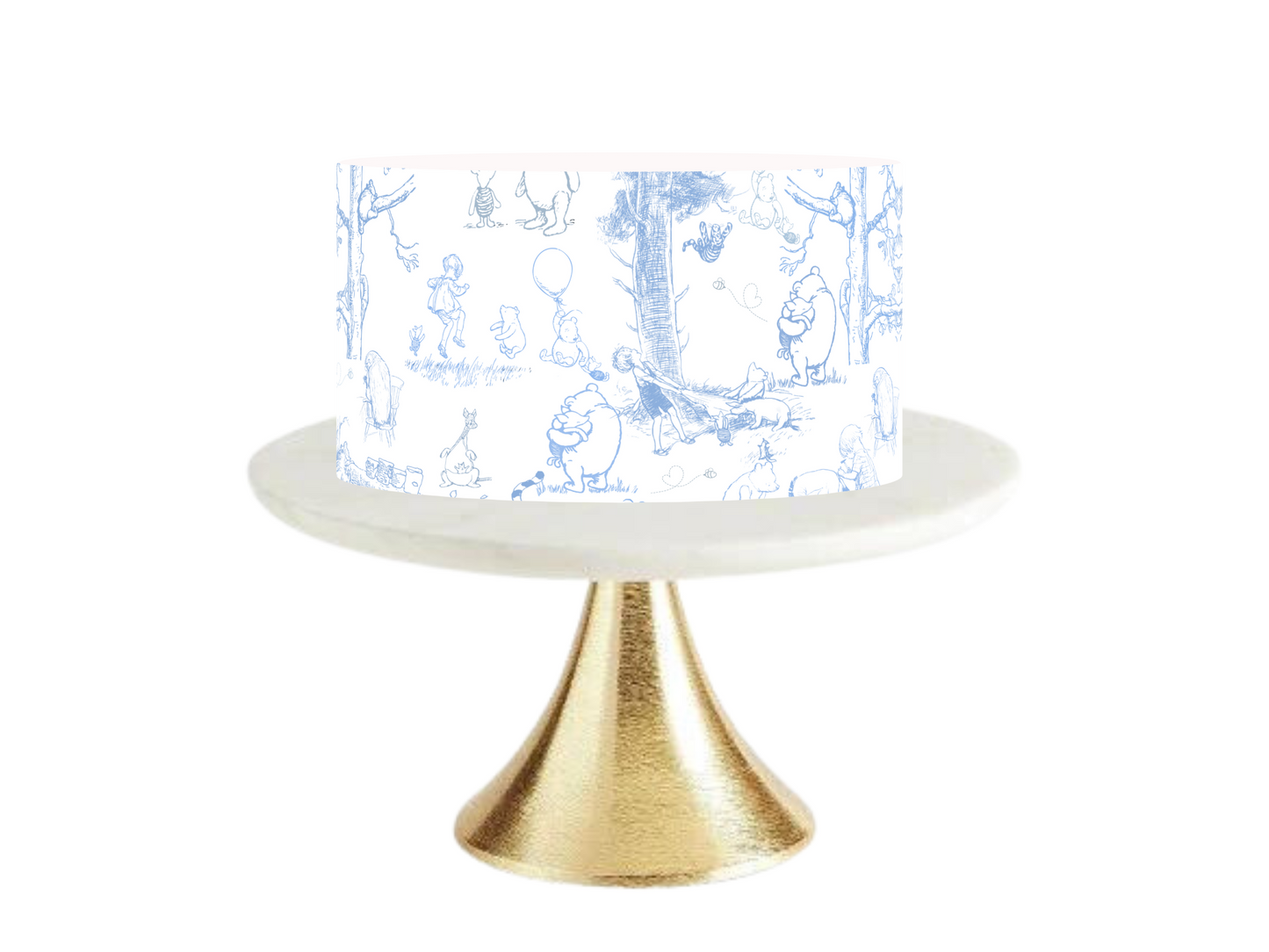 Pooh bear Toile baby SHower Cake topper