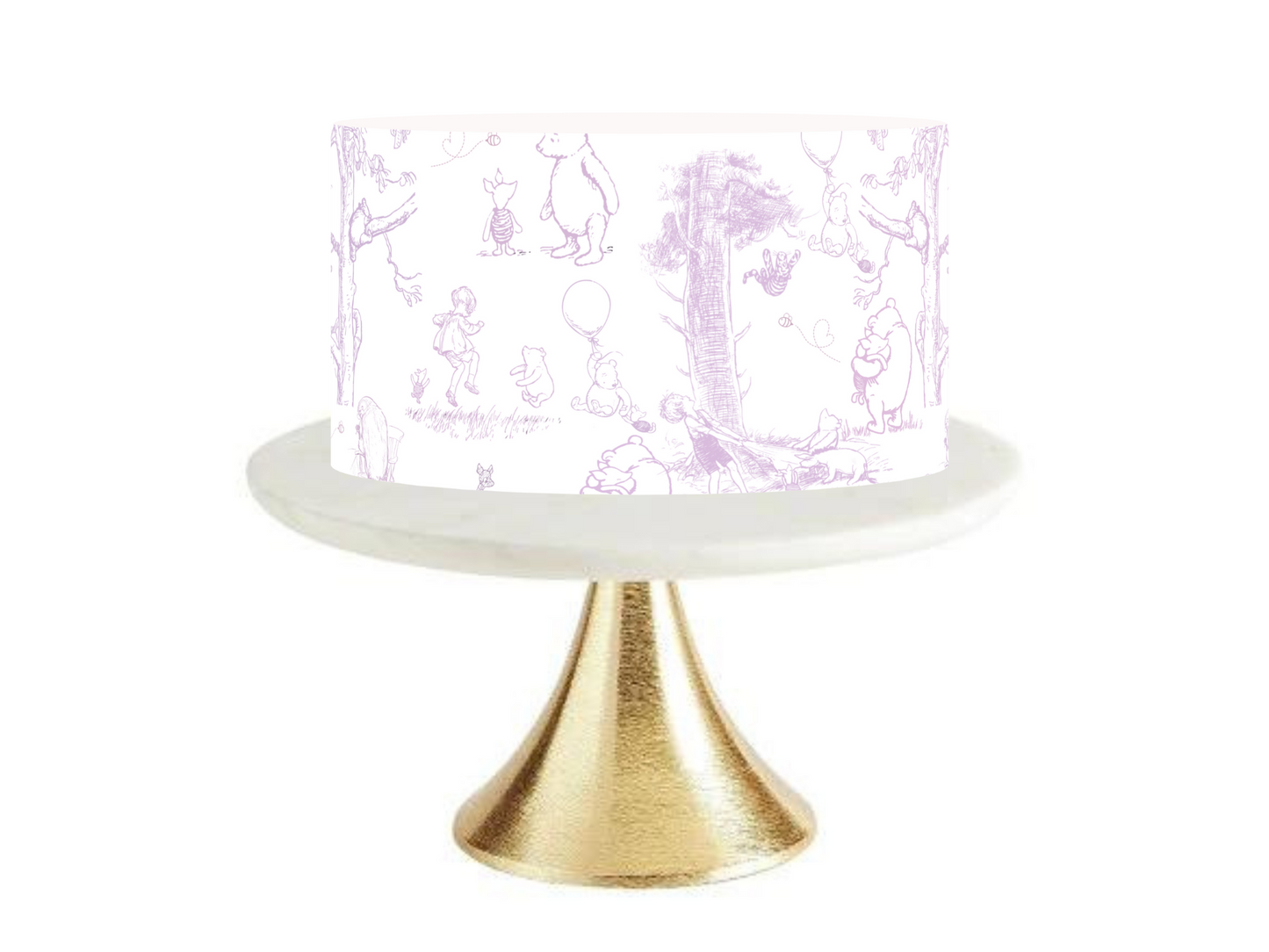Pooh bear Toile baby SHower Cake topper