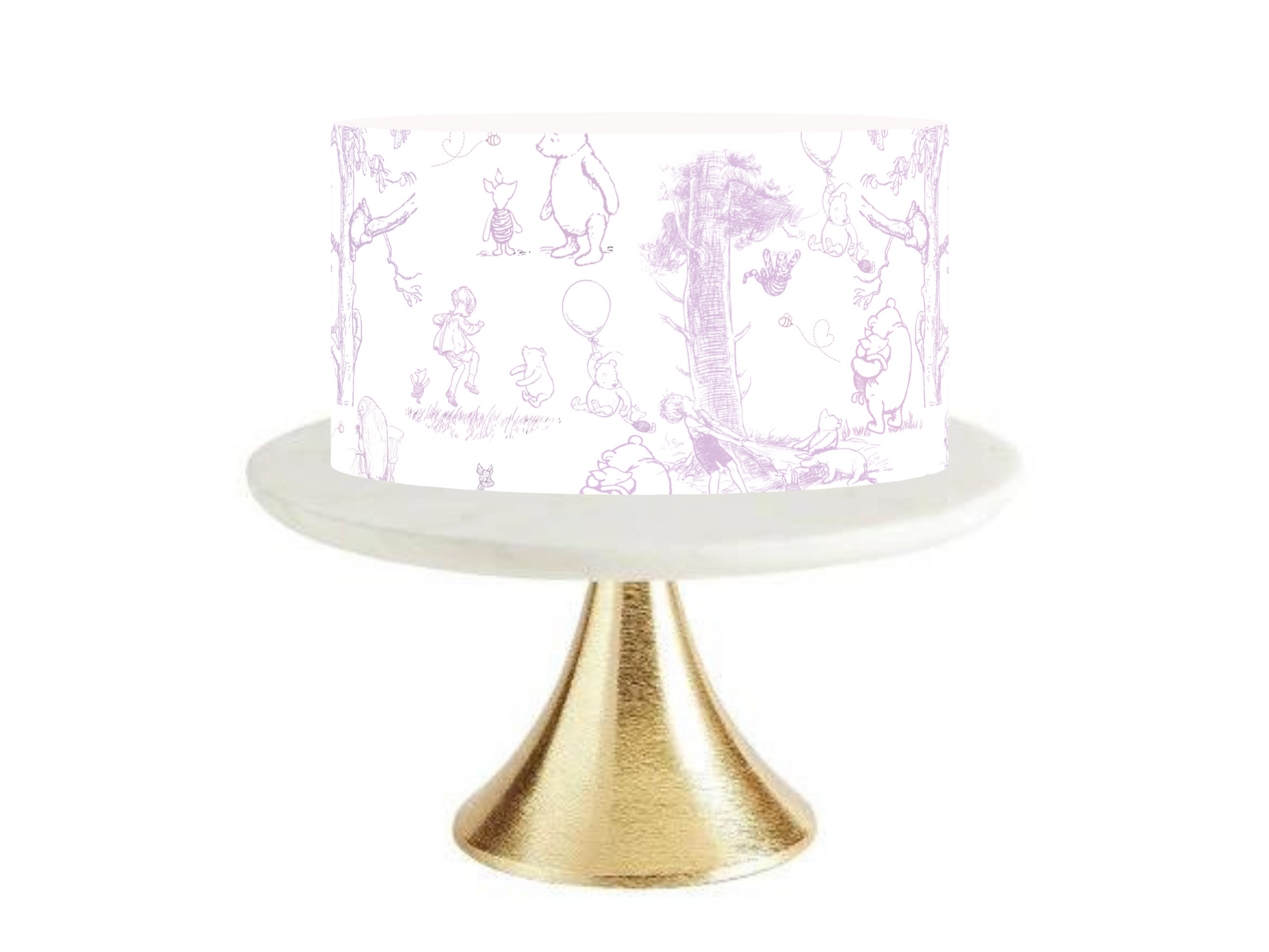 Pooh bear Toile baby SHower Cake topper