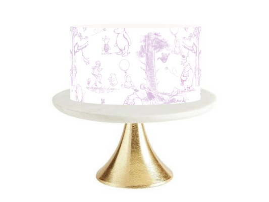 Pooh bear Toile baby SHower Cake topper