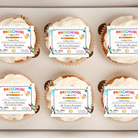 Preschool Graduation Diploma Cupcake Toppers