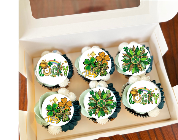 St. Patricks day cupcake toppers, Shamrock
Leprechaun
Luck
Emerald
Gold
Ireland
Clover
Green
Rainbow
Saint Patrick