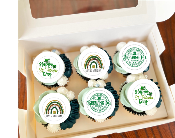 St. Patricks day cupcake toppers, Shamrock
Leprechaun
Luck
Emerald
Gold
Ireland
Clover
Green
Rainbow
Saint Patrick