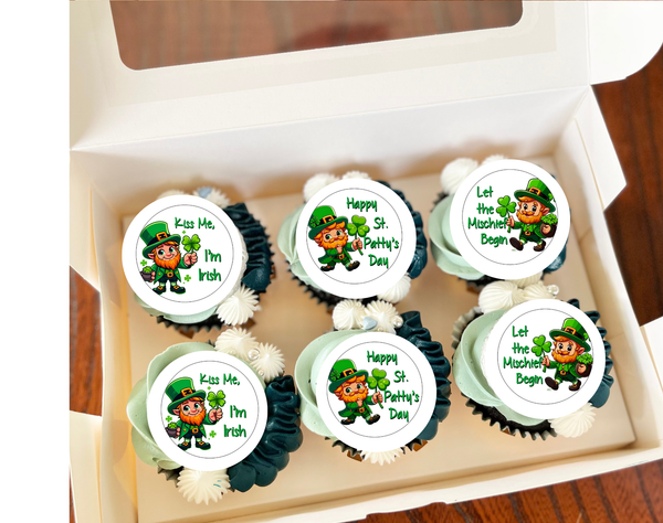 St. Patricks day cupcake toppers, Shamrock
Leprechaun
Luck
Emerald
Gold
Ireland
Clover
Green
Rainbow
Saint Patrick