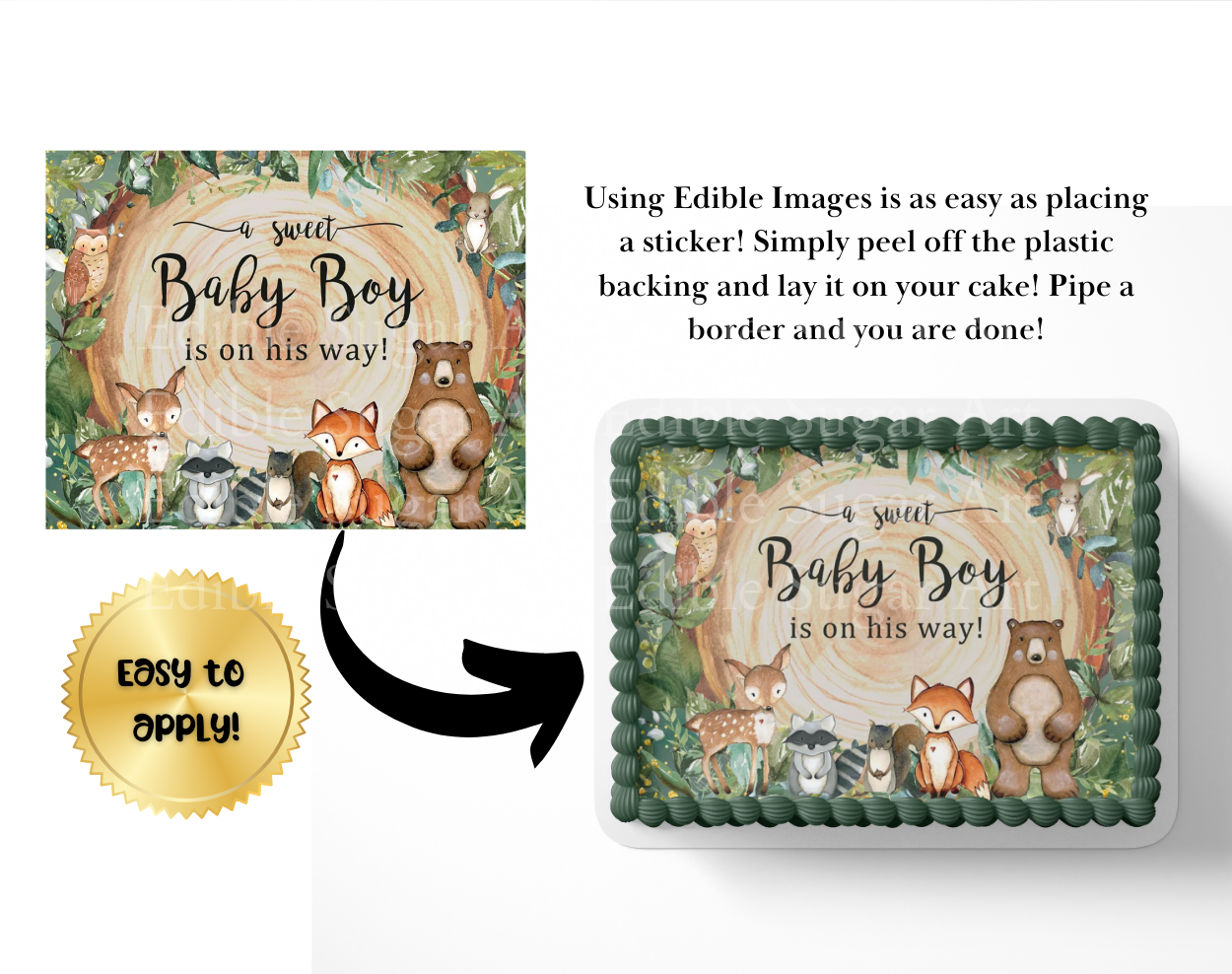 WOODLAND BABY SHOWER Cake Topper