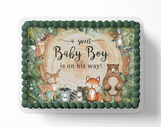 WOODLAND BABY SHOWER Cake Topper