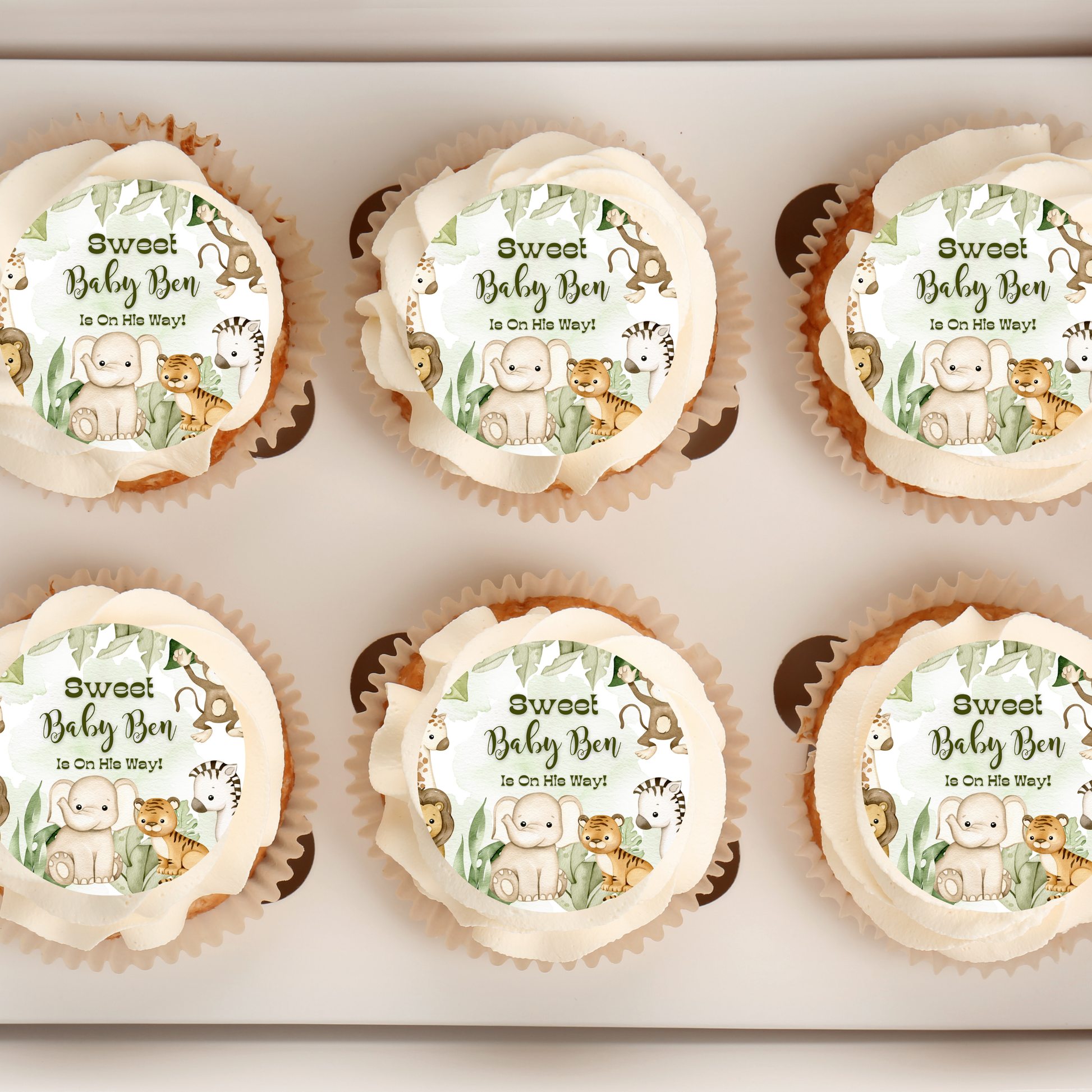 a sweet baby boy cupcake topper