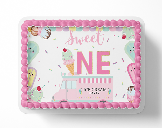 Sweet One Ice cream party cake topper