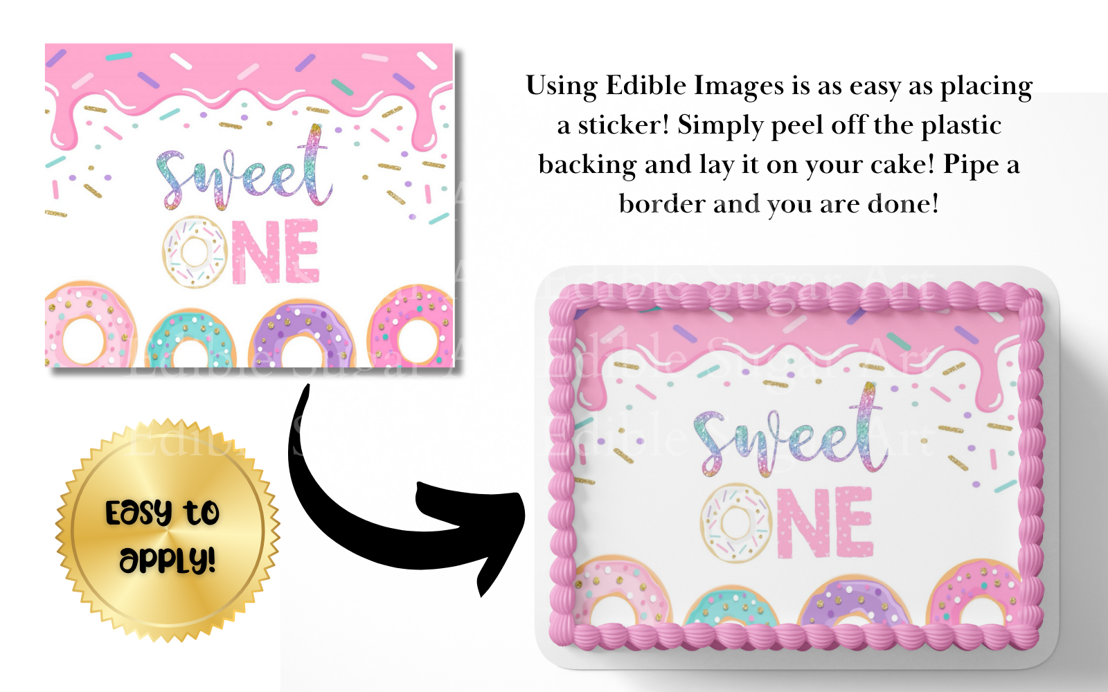 Sweet One Ice cream party cake topper