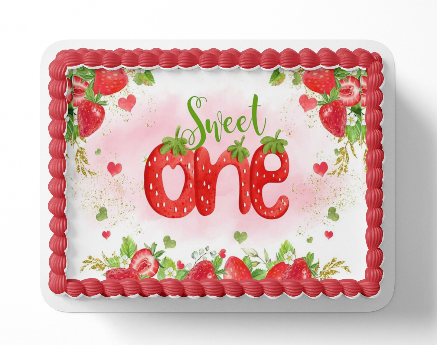 Sweet One Strawberry Cake Topper