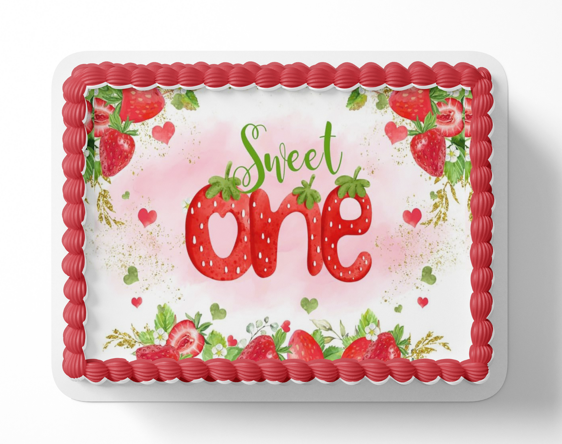 Sweet One Strawberry Cake Topper
