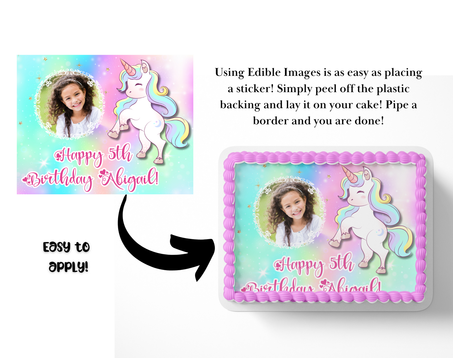 Unicorn Birthday Cake Topper