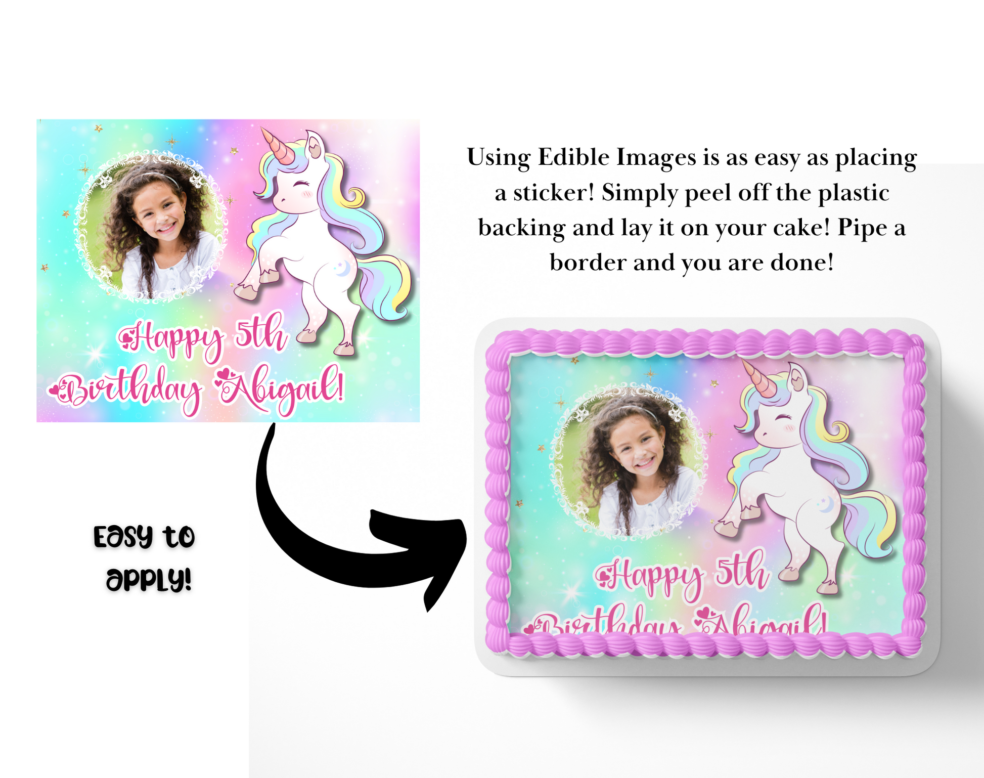 Unicorn Birthday Cake Topper