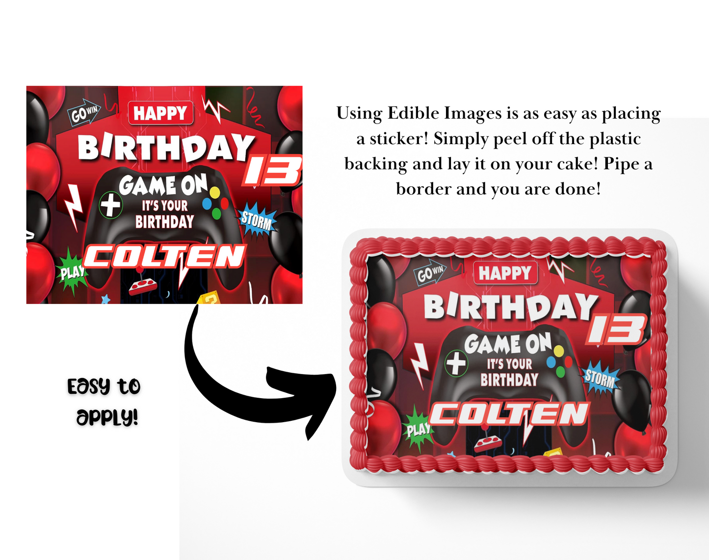 Video Game Cake topper, gamer cake topper, level up