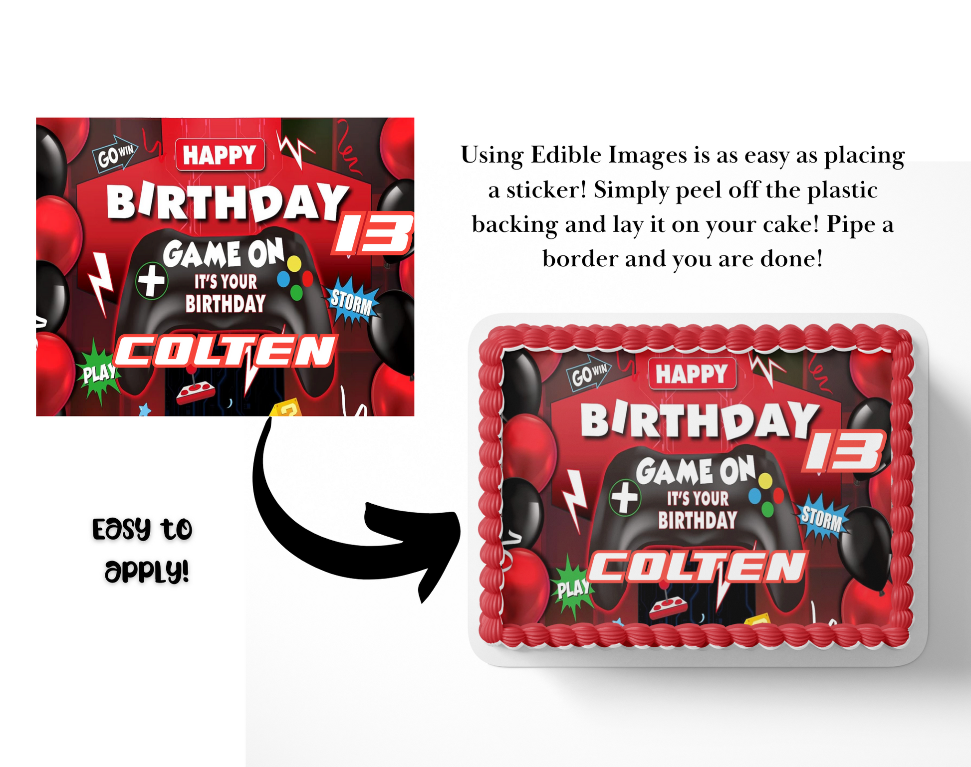 Video Game Cake topper, gamer cake topper, level up