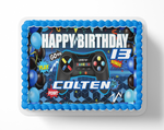 Video Game Cake topper, gamer cake topper, level up