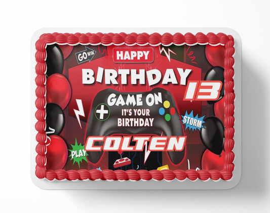Video Game Cake topper, gamer cake topper, level up